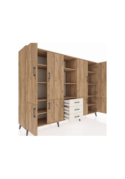 Hyperion Dolap 11 Raflı 3 Çekmeceli 8 Kapaklı 220x44x163 Çam-çam/ Çam-çam/aytaşı Hyperion Dolap 11 Raflı 3 Çekmeceli 8 Kapaklı 220x44x163 Çam-çam/ Çam-çam/aytaşı