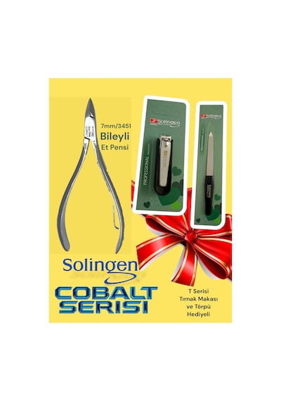 Solingen 3451 7 Mm Et Pensi - Solingen Tırnak Makası Ve Törpü Hediyeli /profesyonel Set