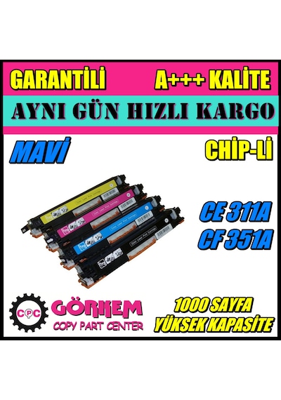 Hp 126A - Ce311A Uyumlu Toner Mavi N11.23581