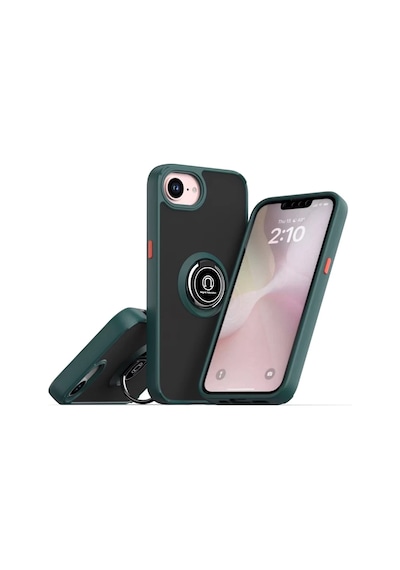 Apple Uyumlu iPhone 16e Uyumlu Kılıf Montreal Yüzüklü Silikon Kapak - Yeşil