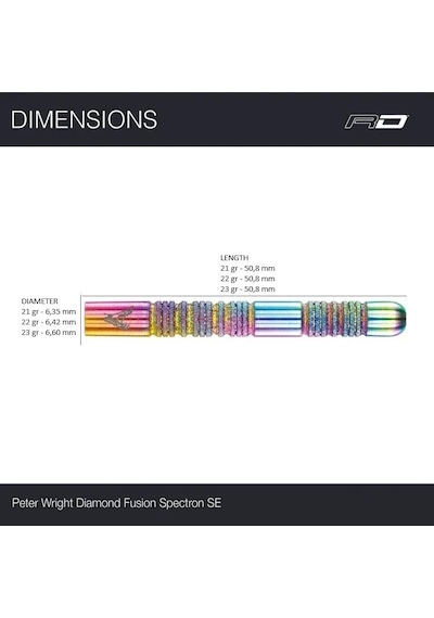 Red Dragon Peter Wright Diamond Fusion Spectron Se % 90 Tungsten Çelik Uçlu Dart Oku