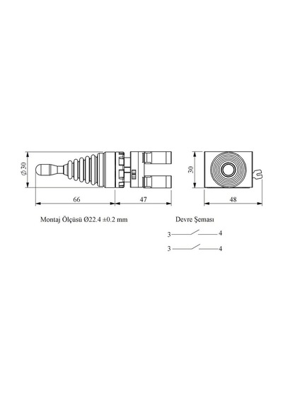 Emas Cp101dj20 C Plastik Joyistik 2 Poz Kalıcı