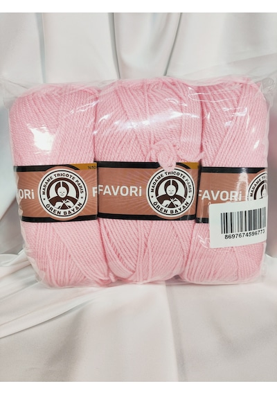 Favori Bebe Pembe El Örgü İpi 3 Adet - Renk: 039