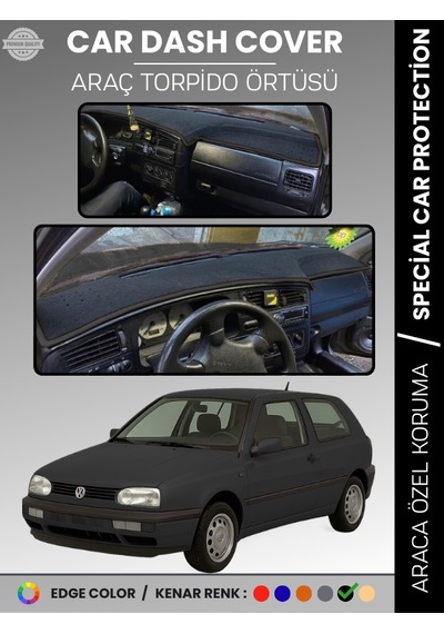 Volkswagen Golf 3 1991-1997 Torpido Örtüsü Ön Göğüs Koruma Tam Uyum Çatlamayı Önler - 705 Stiloto