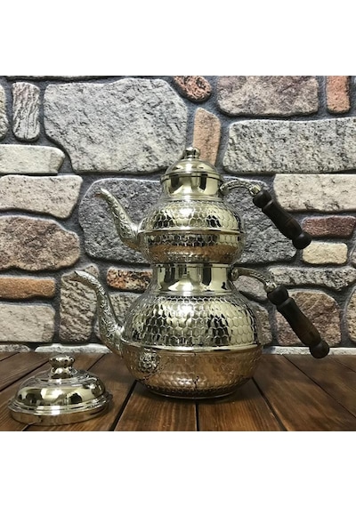 Bal Peteği Modelli Bakır Çaydanlık, B15152 Gümüş