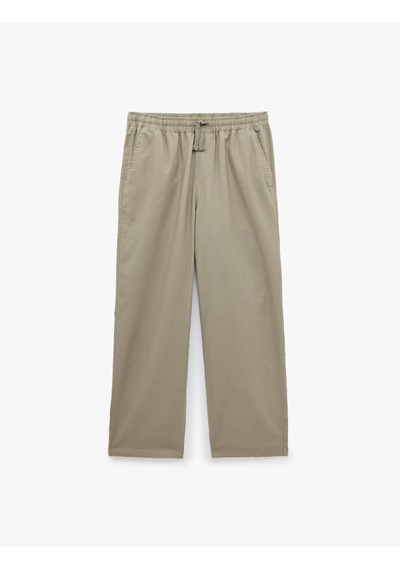 Koton Pamuk Keten Karışımlı Bol Loose Fit Beli Bağcıklı Yazlık Pantolon Gri 6sam40160hw