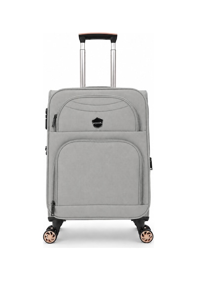 Fossil Unisex Kumaş Kabin Boy Ultra Hafif Şifreli Körüklü Kendi Etrafında Dönebilen Valiz 010-03 Vizon