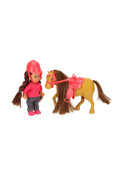 Cute Girl Tatlı Binici Kız Ve Oyuncak Atı 2'li Set - 3+ Yaş Hayal Gücü Geliştiren Hediye Oyuncak