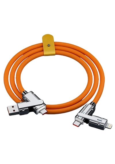 6020 Usb Type C Lightning 4 İn 1 Hızlı Şarj Data Kablosu Çevirici Dönüştürücü Adaptör 120w 2m