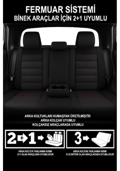 Oniks Oto Koltuk Kılıfı- Toyota Corolla-auris-yaris Uyumlu Kırmızı