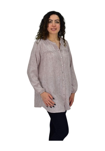 Baglan Kadın Kol Lastikli Bluz Bgl-st04645 VİZON