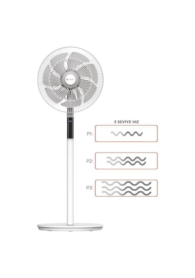 Torima SF-02 Ayaklı 16'' 60 W 3 Kademe 7 Pervaneli Kumandalı Vantilatör