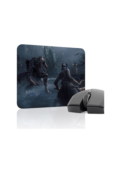 Bloodborne Kaymaz Dikişli Kauçuk Oyuncu Mousepad V2 - 22x18 Gaming Mouse Pad Fare Altlığı