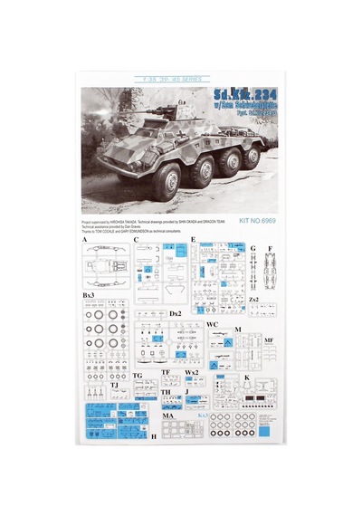 Dragon 6969 1/35 Ölçek, Sd.kfz. 234/3 W/2cm, Amfibik Hafif Zırhlı Ve 2 Cm. Topu Plastik Model Kiti-51530