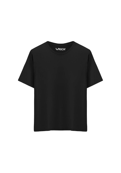 Rich Erkek 4 Lü Paket %100 Pamuk Oversize Tişört Basic Bisiklet Yaka Kısa Kollu T-shirt SIYAH
