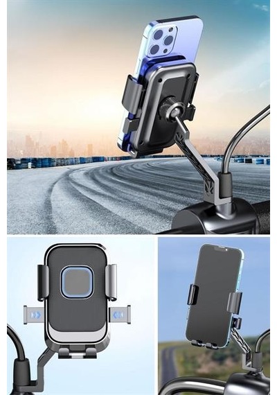 Motor, Motosiklet, Bisiklet, Scooter İçin 360 Derece Dönebilen Dikiz Aynası Versiyonu Telefon Tutucu Aparat