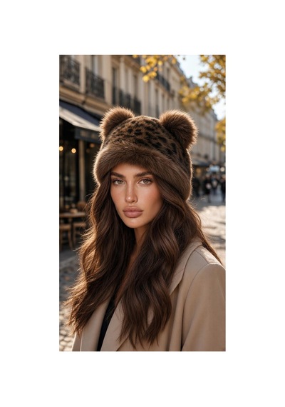 Givoria Leopar Desenli Kürklü Peluş Kalpak Ponponlu Şapka Kürklü Kulaklı Şapka Gizlenenilir Kulaklı Kahverengi Kahverengi Givoria Leopar Desenli Kürklü Peluş Kalpak Ponponlu Şapka Kürklü Kulaklı Şapka Gizlenenilir Kulaklı Kahverengi Kahverengi