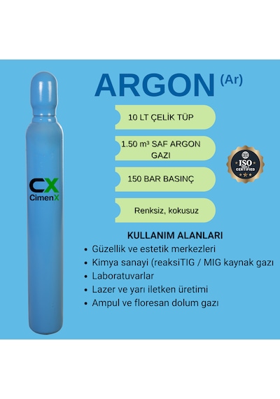 Argon Gazı 10 Lt - Dolu