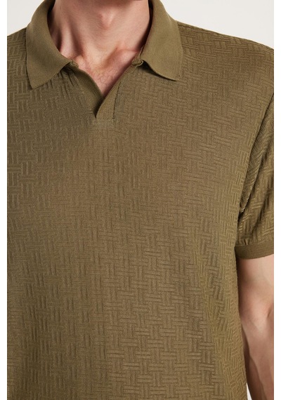 Tudors Erkek Slim Fit Dar Kesim Viskon Kumaş Desenli Düz Pike Düğmesiz Haki Polo Yaka Tişört-34759 Haki Tudors Erkek Slim Fit Dar Kesim Viskon Kumaş Desenli Düz Pike Düğmesiz Haki Polo Yaka Tişört-34759 Haki
