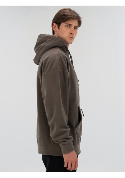 Everlast Winter Essentials Füme Erkek Kapüşonlu Polar Hoodie Füme