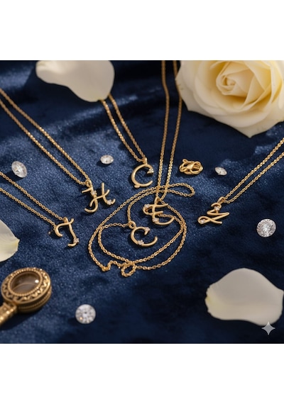 925 Ayar Papatya Silver Tasarım Harf Kolye Gümüş