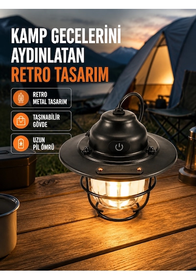 Mey İthalat Dekoratif Ve Fonksiyonel Taşınabilir Kamp Gece Lambası Diğer