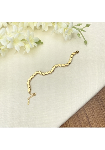 Arpa Bileklik Yüksek Kalite 316 L Paslanmaz Çelik Gold 17,5 + 3 Cm