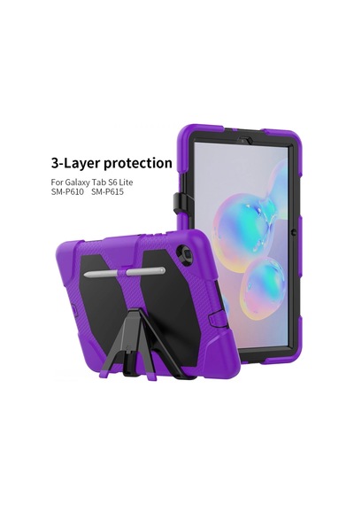 Gld-spt- Newface Samsung Uyumlu Galaxy P610 Tab S6 Lite 10.4 Kılıf Griffin Tablet Kapak - Mor