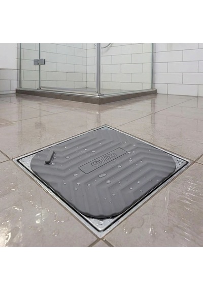 Buffer Gri Kare Evye Gider Koku Önleyici Silikon Mat Lavabo Süzgeç Ve Haşere Engelleyici