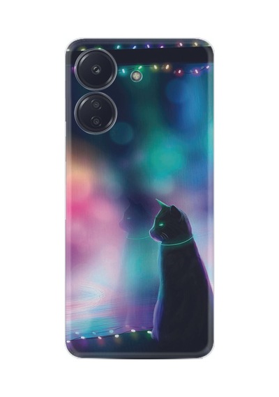 Xiaomi Redmi 13c Kılıf Silikon Desen Özel Seri Window Cat 1787