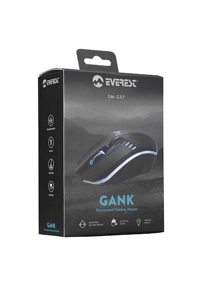 Everest SM-G97 GANK Kablolu Rainbow Aydınlatmalı Optik Oyuncu Mouse