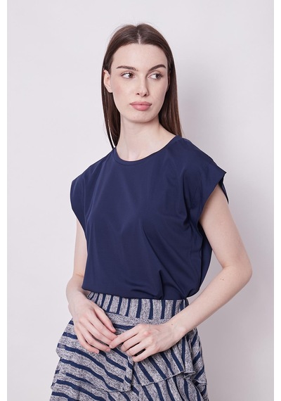 Jument Şık Likralı Span Kumaş Kolsuz Geniş Sıfır Yaka Düşük Omuzlu Basic Tshirt Bluz-lacivert Lacivert Jument Şık Likralı Span Kumaş Kolsuz Geniş Sıfır Yaka Düşük Omuzlu Basic Tshirt Bluz-lacivert Lacivert