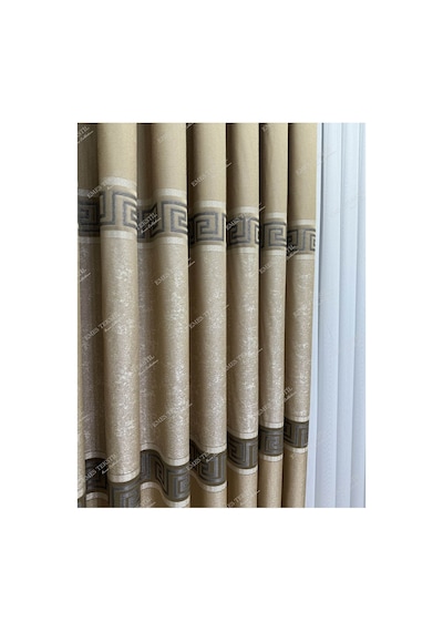Pano Fon Perde Amasra Elegans Seri Koyu Krem Gold Blackout Karartma Tek Kanat Koyu Krem