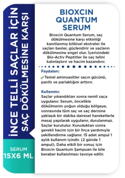 Bioxcin Quantum Bio-Activ Saç Serumu 15 x 6 ML 2'li Bioxcin Quantum Bio-Activ Saç Serumu 15 x 6 ML 2'li