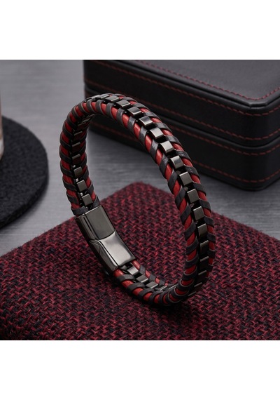 Premium Parlak Ve Şık Kırmızı Siyah Biyeli Deri Örgü 316l Çelik Zincir Bileklik 31834b25d2 20 Cm Siyah - Kırmızı Premium Parlak Ve Şık Kırmızı Siyah Biyeli Deri Örgü 316l Çelik Zincir Bileklik 31834b25d2 20 Cm Siyah - Kırmızı