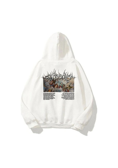 Startmore Unisex Angel Sweatshirt Hoodie Beyaz Beyaz