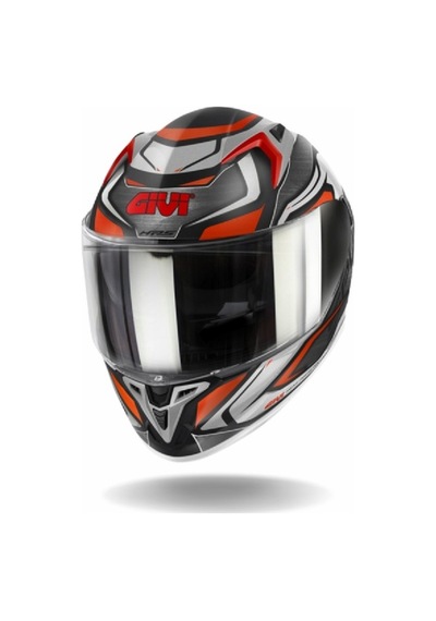 Givi 50.9 Atomıc Kapalı Motosiklet Kaskı Mat Gri - Kırmızı - Siyah
