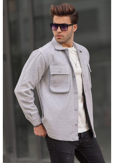 Gri Oversize Oduncu Erkek Gömlek 6709 Gri
