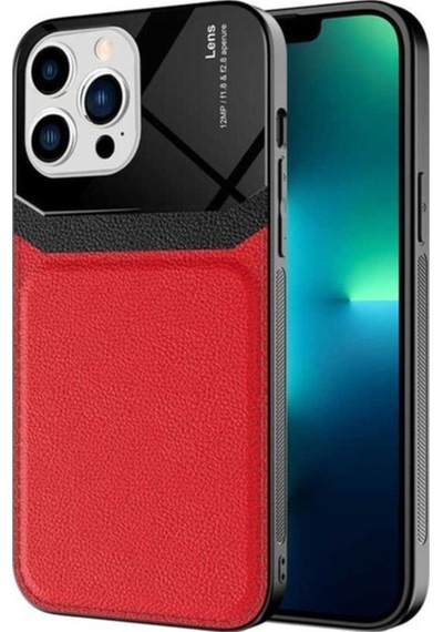 Apple Uyumlu iPhone 13 Pro Max Kılıf Zore Emiks Kapak Kırmızı