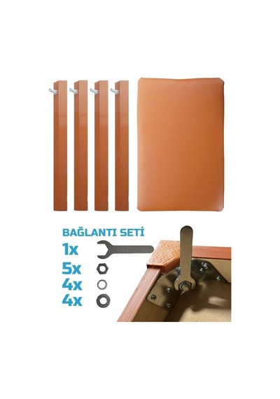 Midex Tbx-144or Üst Kalite Piyano Taburesi Gizli Bölmeli Turuncu Renk 32x54x48 Açık Bej