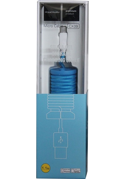 Powerway Micro Usb Hızlı Şarj Kablosu Örgülü 1.1m - Cx09 Mavi