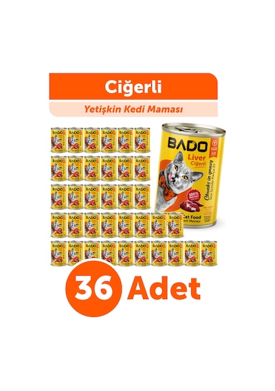 Bado Yetişkin Yaş Kedi Maması Ciğerli 400gr 36'lı