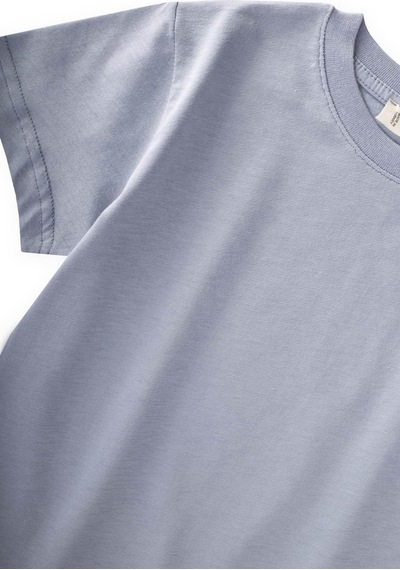 Cigit Etiket Detaylı T-shirt 2-10 Yaş Mavi