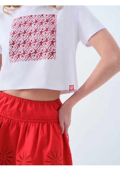 LOFT Long Crop Kadın Tshirt K.kol Lf2039225 Q1.v1 Beyaz