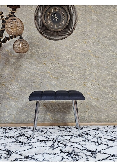 Krom Sivriltme Ayaklı 60 Cm Puf Bench - Puf - Bench - Oturak - Mu Çok Renki