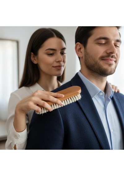 Ergonomik Ahşap Elbise Fırçası Tüy, Toz Ve Kir Temizleyici Doğal Kıllı Kıyafet Fırçası Diğer