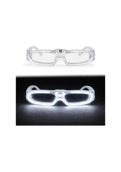 Glow Efektli Beyaz Led Işıklı Gözlük 3 Modlu Eğlence İçin
