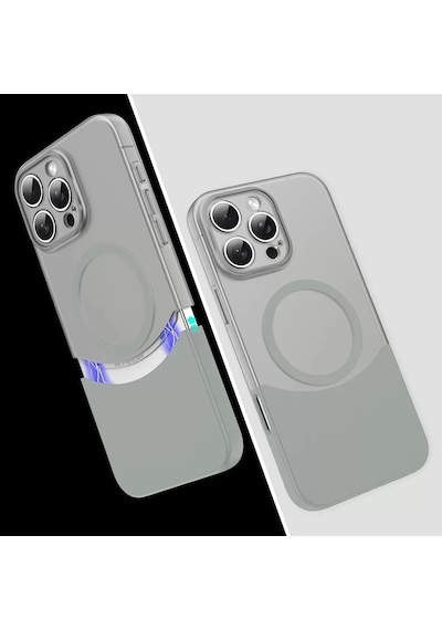 Apple Uyumlu iPhone 16 Pro Kılıf Magsafe Şarj Kartlıklı Mıknatıslı Duble 1.7mm Kapak Kart Bölmeli Lacivert