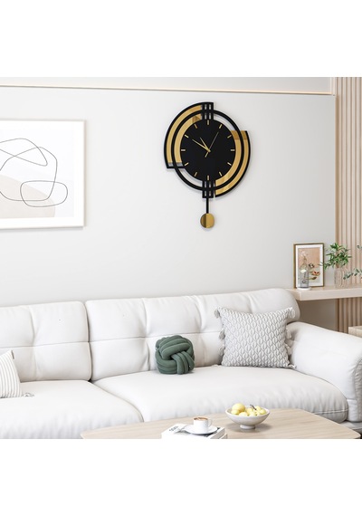 Cosmos Duvar Saati Siyah Gold Siyah - Gold