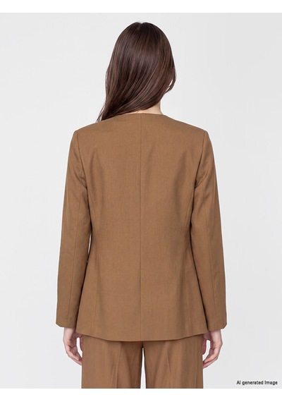 Lcw Modest Bej Kruvaze Yaka Kadın Blazer Ceket